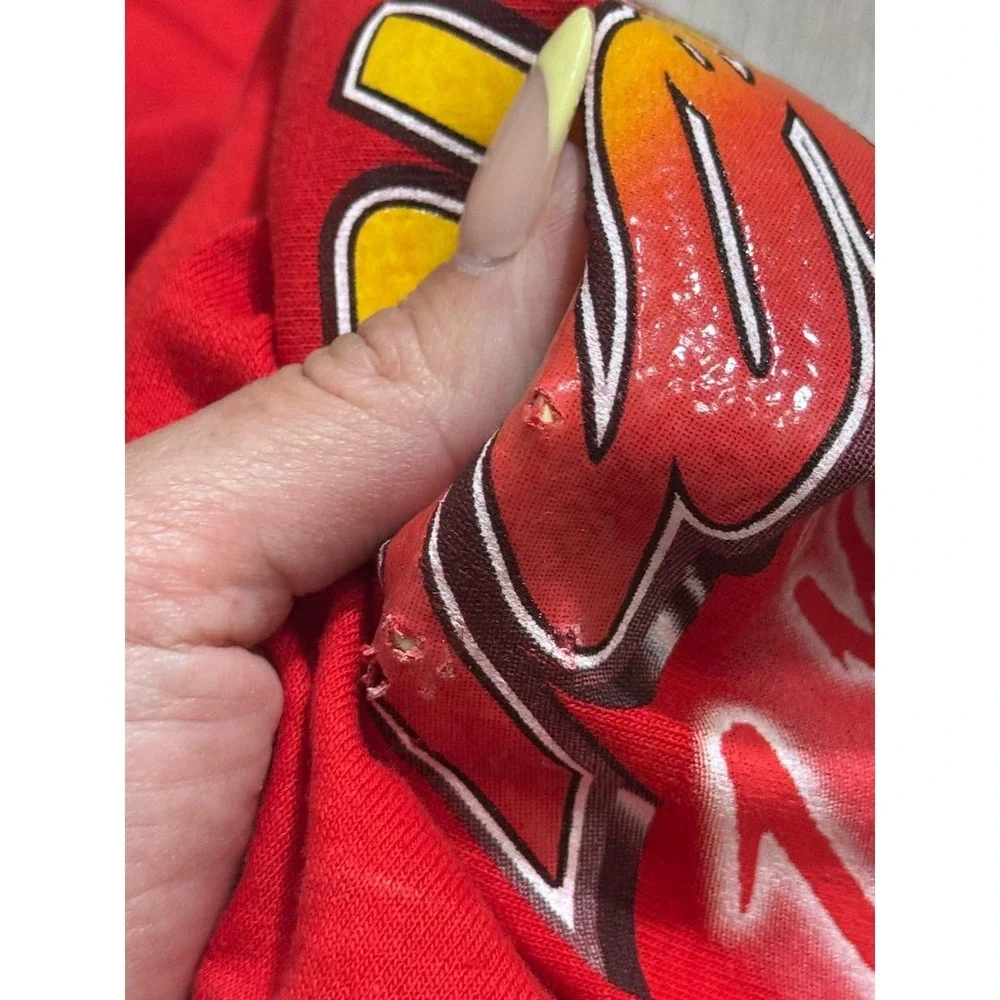 Vintage Disney Pixar Cars Hotshot Rookie‎ Lighting McQueen T Shirt Youth Size L